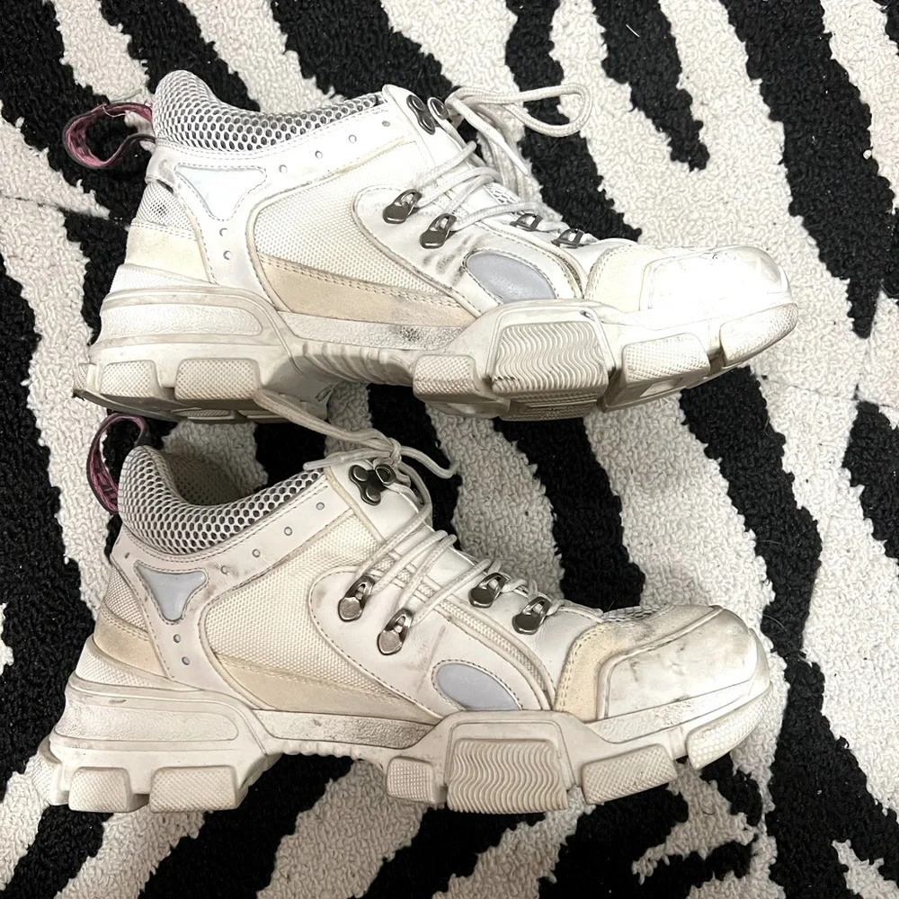 Gucci White Flashtrek Sneakers - Picture 4 of 6
